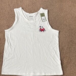 Goodfellow & Co White Tank Top with Red Crab Design